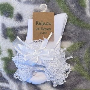 *NEW* Kawaii Lolita Kaleco White Lace Kids Socks